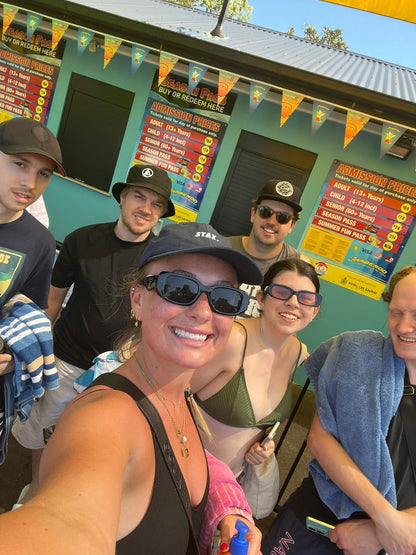 Guests enjoying Jamberoo Water Park with Travel Buddy Adventures