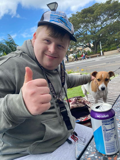 Guests meeting dogs at the Sutherland Shire Dogs Day Out